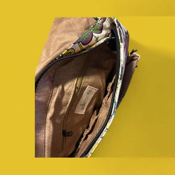 Sakroots Peace Bird Large Shoulder Crossbody Bag Boho Hippie Canvas Nature - Picture 5 of 5